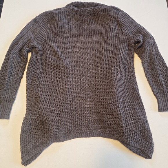 Market & Spruce Chocolate Brown Wide Knit Open Front Cardigan Sweater Womens Med - Picture 8 of 11